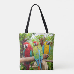 Flocket av färgade Macaw Parrots Tygkasse