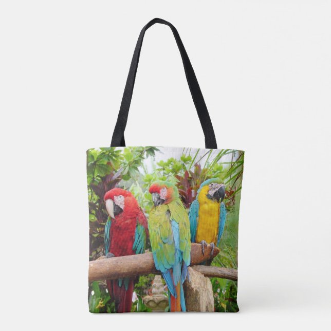 Flocket av färgade Macaw Parrots Tygkasse (Baksida)