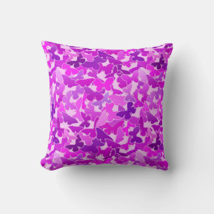 Flocket av fjärilar, metyst, Violet och Orchid Kudde