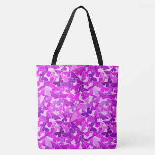 Flocket av fjärilar, metyst, Violet och Orchid Tygkasse