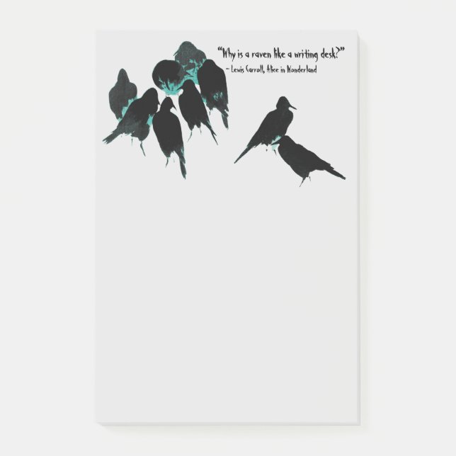 Flocket av svarta fåglar Ravens Post-it Block (Framsida)