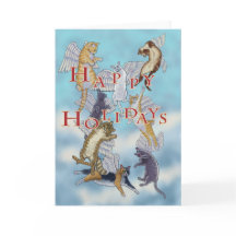 Flocket på julkortet i Angel Cats Glad helg