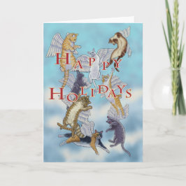 Flocket på julkortet i Angel Cats Glad helg