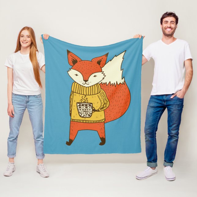 Flockfiltar från Cute Fox anpassningsbar färg Fleecefilt (På plats)