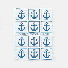 Flockfiltar i Nautisk ankor Mönster anpassningsbar Fleecefilt