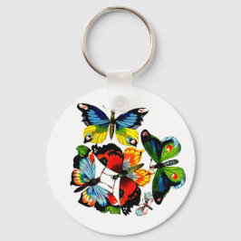 Flockor av fjärilar nyckelring
