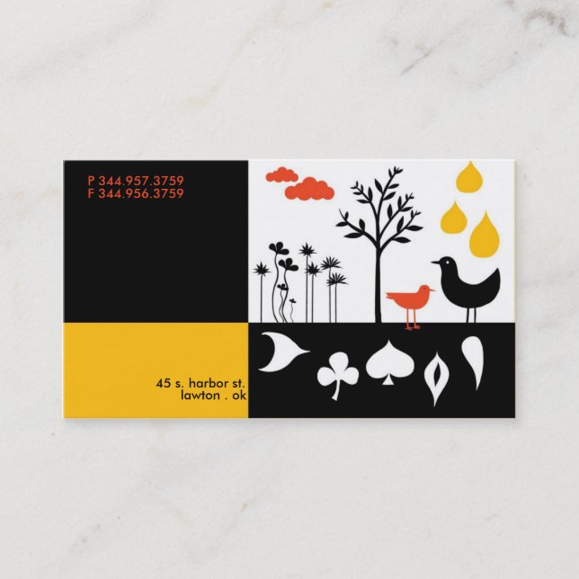 Flocksdroppar, Affärskort Visitkort (Framsida)