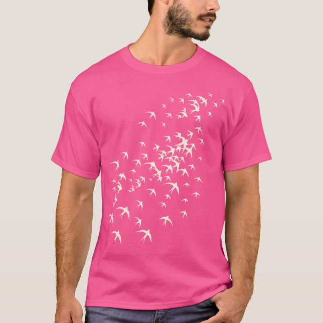 Flocksling av fåglar som flyger - naturen och fåge t shirt (Framsida)