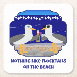Flocktails på stranden Rolig mås Underlägg Papper Kvadrat