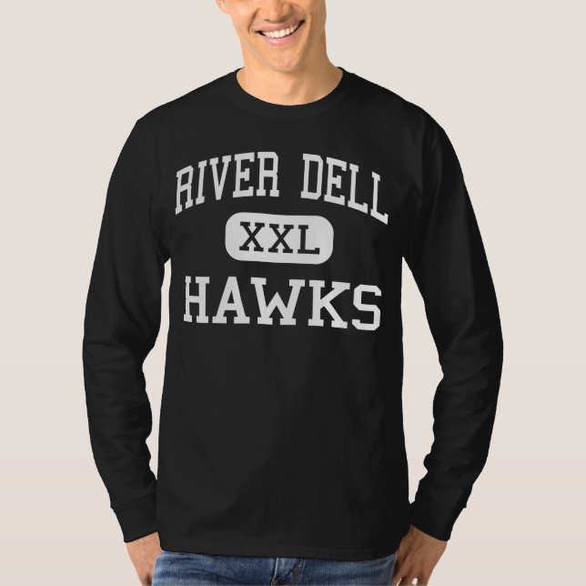 Flod Dell - hökar - kick - nya Oradell - jersey T-shirt (Framsida)