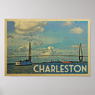 Flod för Cooper för Charleston affischvintage Poster