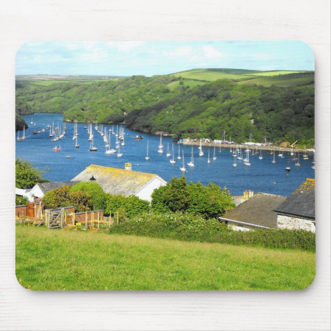 Flod Fowey och fartyg, Cornwall Musmatta (Framsidan)