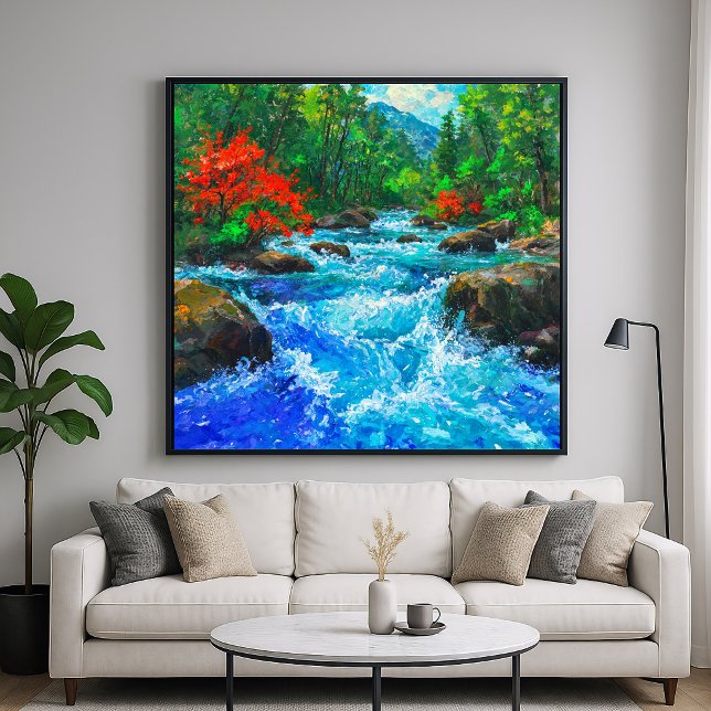 Flod Genom Skogen - Impressionistisk Konststil Poster (Skapare uppladdad)