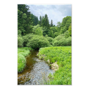 Flod i belgiska Ardennerna Fototryck