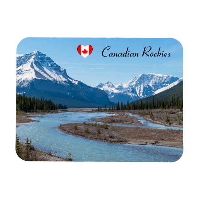 Flod längs Icefields Parkway Highway 93 - Kanada Magnet (Horisontell)