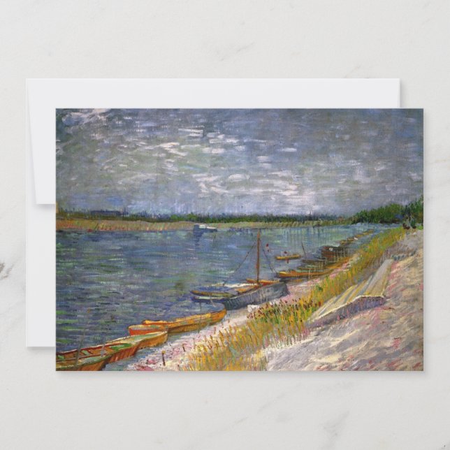 Flod med roddbåtar av Vincent van Gogh (Framsida)