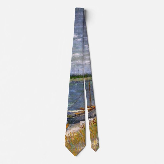 Flod med roddbåtar av Vincent van Gogh Slips (Framsida)