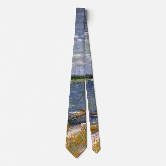 Flod med roddbåtar av Vincent van Gogh Slips (Framsida)