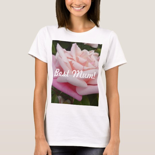 FLOD Morsa, vacker Rosa ros bästa T Shirt (Framsida)