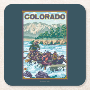 Flod RaftingColorado Underlägg Papper Kvadrat