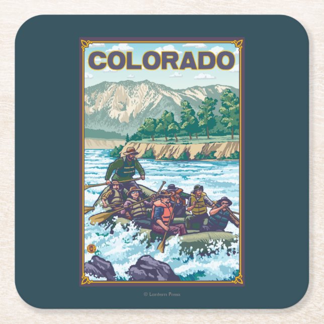 Flod RaftingColorado Underlägg Papper Kvadrat (Framsidan)