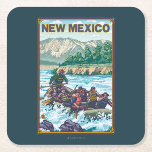 Flod RaftingNew Mexico Underlägg Papper Kvadrat