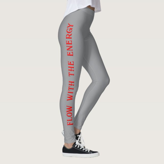 Flöda Med Energin Grå Yoga Gym Leggings (Höger)