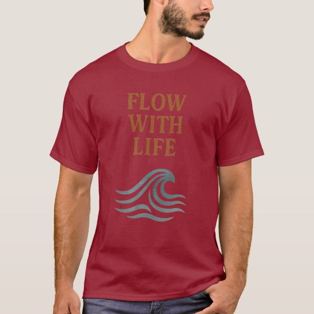 Flöda Med Liv Våg T-Shirt (Framsida)