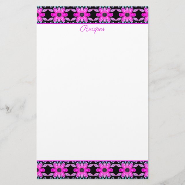 Flödad mönstrad Recept Lakan Brevpapper (Framsida)