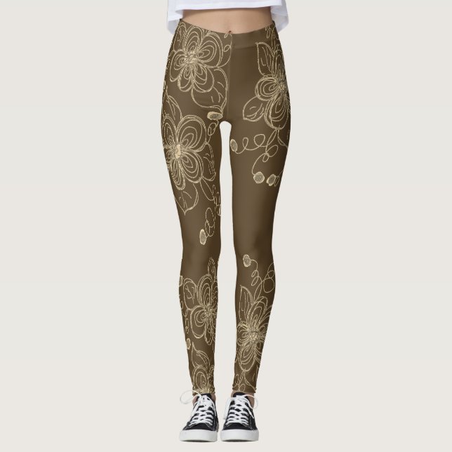 Flödade mönster leggings (Framsida)