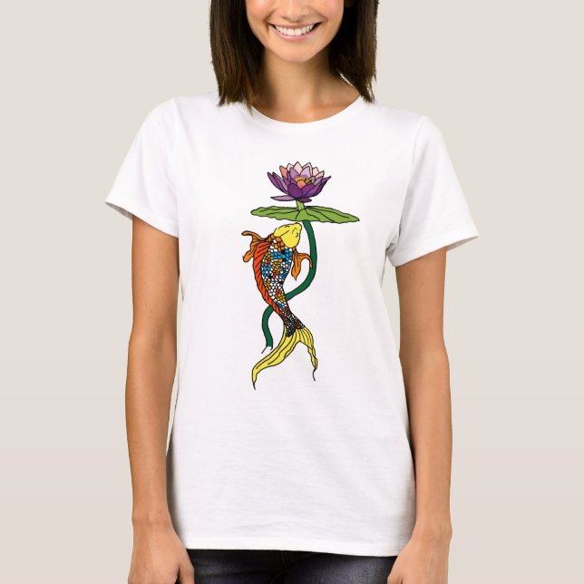 Flödande lotusblomma t shirt (Framsida)