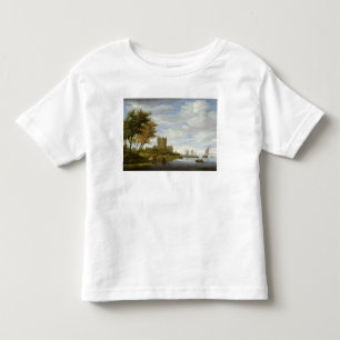 Flodbred flodmynning med ett slott tee
