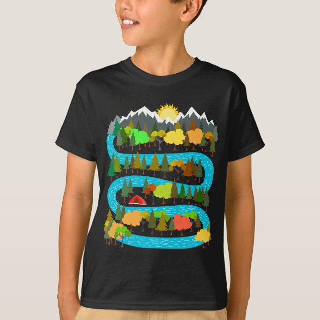 Flodcampingdesign T Shirt (Framsida)
