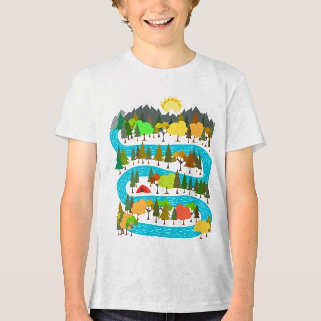 Flodcampingdesign T Shirt (Framsida)