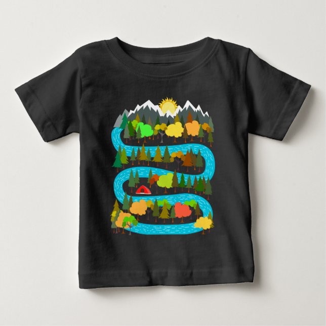 Flodcampingdesign T Shirt (Framsida)