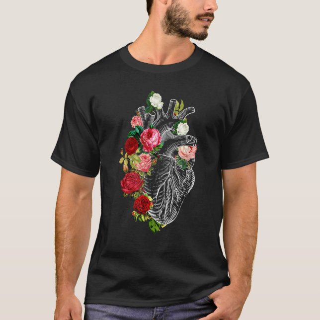 Flöde Anatomiskt hjärta, anatomiskt hjärta och hjä T Shirt (Framsida)