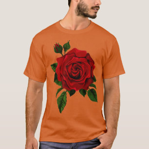 Flöde av Cute Röd ros Flower G från enkelt Röd ros T Shirt