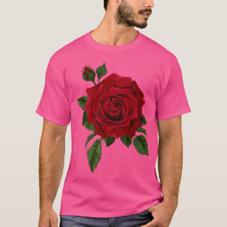 Flöde av Cute Röd ros Flower G från enkelt Röd ros T Shirt