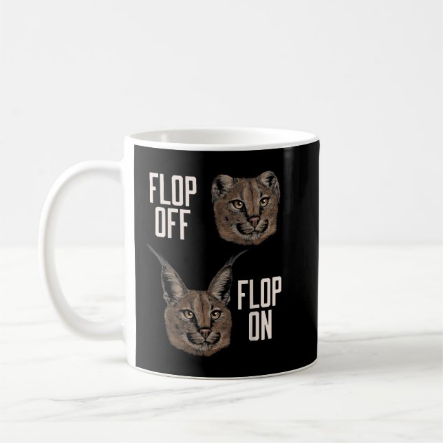Flöde av karacal Cat Big Floppa Kaffemugg (Vänster)