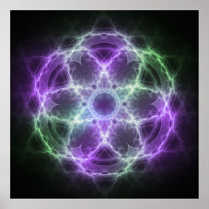 Flöde av Life Fractal - Helig Geometry Poster