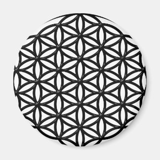 Flöde av Life Helig Geometry Symbol (svart) Magnet