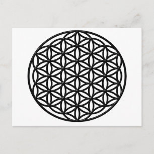 Flöde av Life Helig Geometry Symbol (svart) Vykort