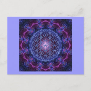 FLÖDE AV LIV/Blume des Lebens Mandala II Square Vykort