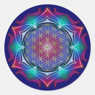 FLÖDE AV LIV/Blume des Lebens - Mandala IV Runt Klistermärke