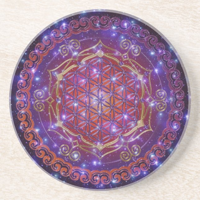 FLÖDE AV LIV/Blume des Lebens Ornament I Square Underlägg (Framsidan)