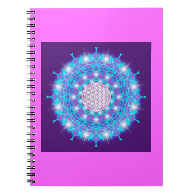 FLÖDE AV LIV/Blume des Lebens Stars Mandala Anteckningsbok (Framsidan)