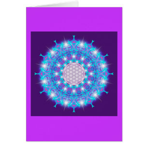 FLÖDE AV LIV/Blume des Lebens Stars Mandala Hälsningskort