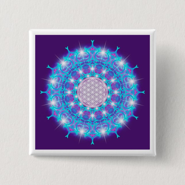 FLÖDE AV LIV/Blume des Lebens Stars Mandala Knapp (Framsida)