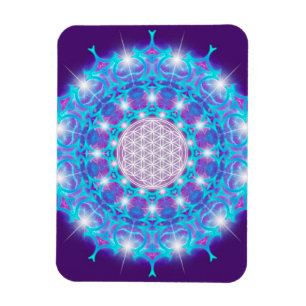 FLÖDE AV LIV/Blume des Lebens Stars Mandala Magnet