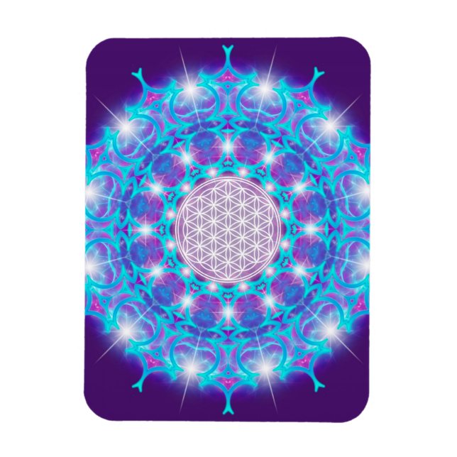 FLÖDE AV LIV/Blume des Lebens Stars Mandala Magnet (Vertikal)